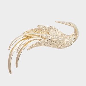 Gold Feather Swan Pin Brooch (4010)